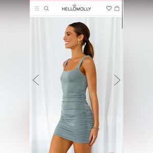 Hello Molly Passion for Fashion Sage Bodycon Ruched Dress